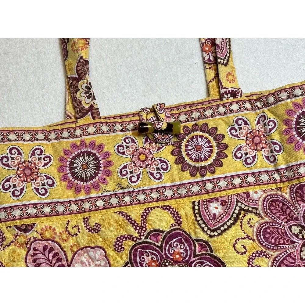 Vera Bradley Yellow/Pink Floral Toggle Tote